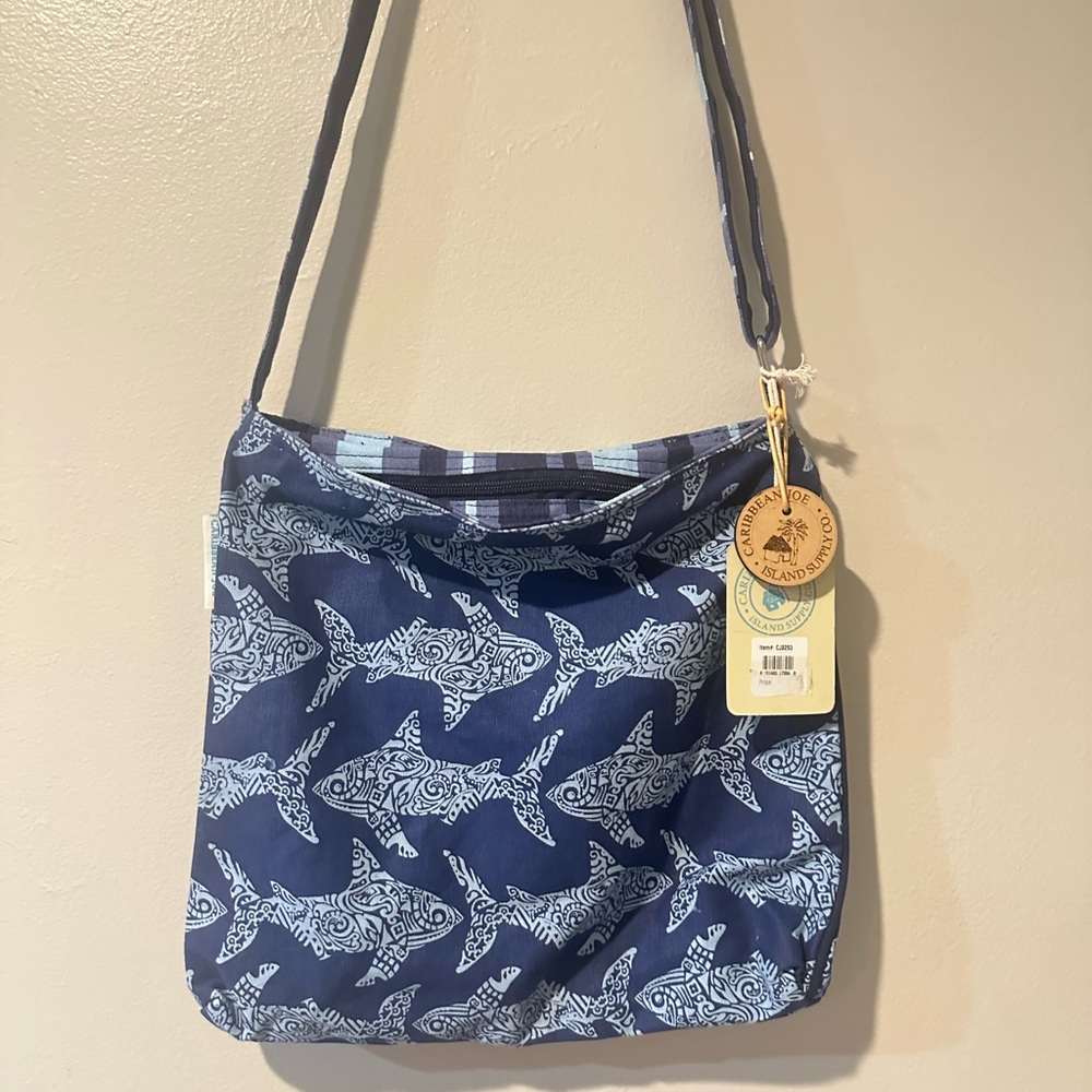 Caribbean Joe Blue Nature-Inspired Shoulder Bag